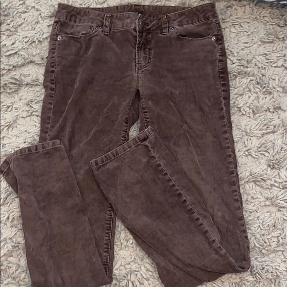 Dark brown corduroy low rise jeans - Picture 1 of 2